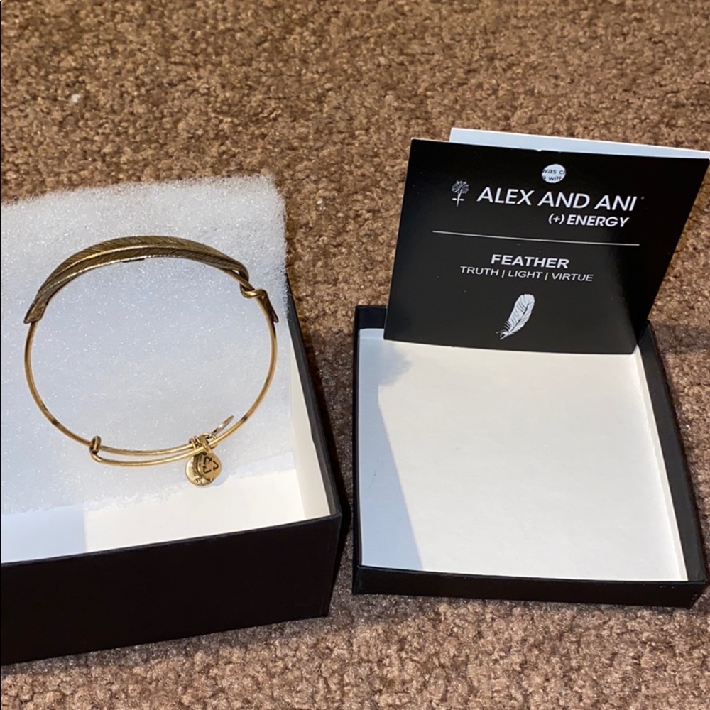 ‘Feather’ Alex & Ani Bracelet with box